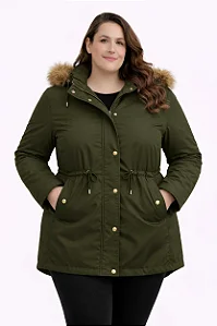 Parka Sarja Plus Size- Verde