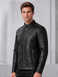 Jaqueta de Couro PU Masculina Urban