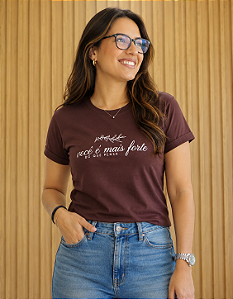 Camiseta Religiosa Unissex 100% Algodão Você é mais forte