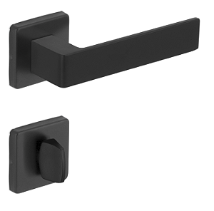 Fechadura Quadrada Banheiro WC Preto Fosco Tess Imab 40mm