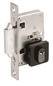 Fechadura Bico Duplo Correr 2491 55mm Quadrada Preto Imab