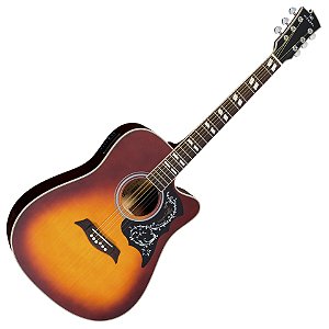 VIOLAO AÇO MICHAEL VM925DTC SS GALAXY ELETRICO FOLK SUNBURST