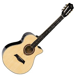 VIOLAO NYLON ELETRICO MICHAEL VMY340 NATURAL BRILHANTE