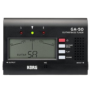 AFINADOR KORG COMPACTO PARA GUITARRA E BAIXO GA-50