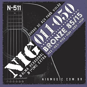 ENCORDOAMENTO VIOLAO ACO NIG 011 BRONZE 85/15