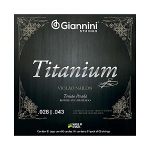ENCORDOAMENTO GIANNINI NAILON TITANIUN 85/15 PRATEADO TENSÃO MEDIA