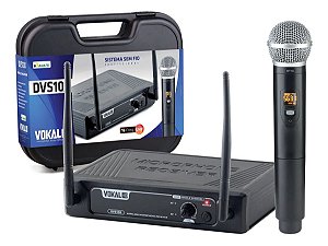 MICROFONE SEM FIO VOKAL DVS100SM DE MAO BASTÃO FREQ VARIAVEL