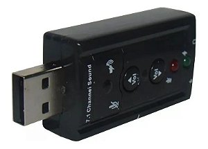 PLACA DE SOM USB 7.1 CANAIS ADAPTADOR FONE DE OUVIDO AUDIO