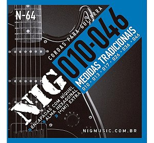 ENCORDOAMENTO PARA GUITARRA 010 NIG NIQUEL 1 MI + PALHETA