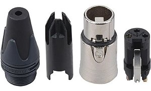 CONECTOR XLR FEMEA 3 POLOS NICKEL NC3FXX-D NEUTRIK