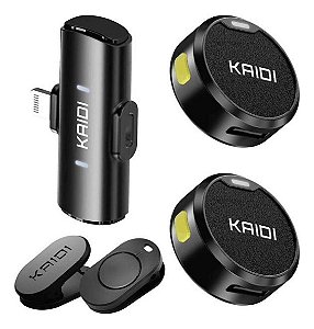 MICROFONE DE LAPELA SEM FIO KAIDI KMF4 IOS