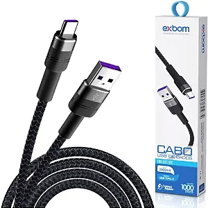 CABO EXBOM USB TIPO C TECIDO 1MT