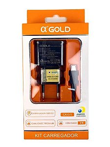 KIT CARREGADOR GOLD + CABO V8 CA10-1