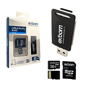 CARTAO DE MEMORIA 8GB 3 EM 1 EXBOM