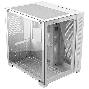 GABINETE GAMER FORCEFIELD WHITE GHOST - FRONTAL E LATERAL EM VIDRO - PCYES - GFFWGP - S/FANS