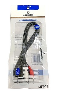 CABO DE AUDIO E VIDEO P2 P/ 2RCA 1.5M LEHMOX LEY-15