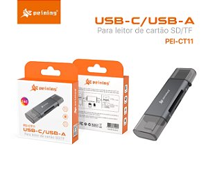 LEITOR DE CARTÃO USB-C E USB-A PEINING