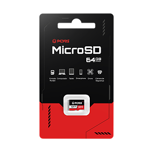 CARTAO DE MEMORIA PCYES MICRO SD 64GB C10 U3 V30 - PY64GBSDXC
