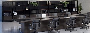 Mesa de Reunião Retangular Executiva Premium