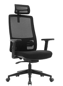 Cadeira Wall Street Presidente com apoio de cabeça