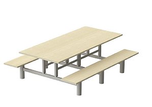 Mesa Refeitório 6 Lugares banco acoplados coletivos