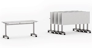 Mesa treinamento rebatível retangular pé modelo T