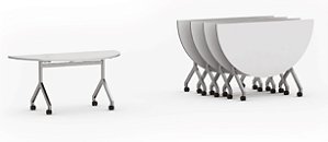 Mesa rebatível semi circular pé modelo “Y”