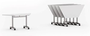Mesa rebatível trapezoidal pé modelo “T”