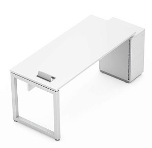 MESA RETA C/ GAVETEIRO 4x GAVETAS - L400 [mm] - PÉ FECHADO (FE) - PUXADOR BARRA