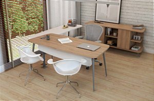 Mesa Gerencia  em L, ORGÂNICA C/ 01 CX TOM. Lexus Form