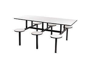 Mesa de Refeitório com 6 Lugares – Assento Fixo