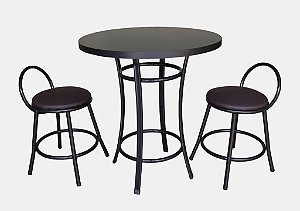 ​​​​​​​Kit Café Bar Emy Redonda com 2 Bancos – Modelo Drink Q2