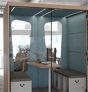 CABINE ACÚSTICA INICIAL 4 LUGARES COSTA C/ VIDRO