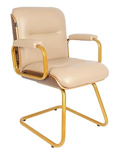 Poltrona Interlocutor Dourada Diretor ST WOOD 30CB