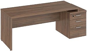 Mesa Diretor Impact Retangular com Gaveteiro Pedestal