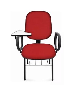 Cadeira diretor universitária com prancheta escamoteavel e porta livros