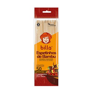 Espetinhos de Bambu 25cm com 50 Unidades Billa
