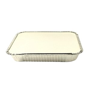 Bandeja Retangular de Aluminio 750ml com Tampa de Papel • Alumix