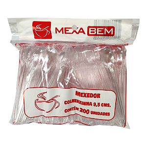 Colherzinha Descartável Cristal para Café 9,5cm • Mexa Bem