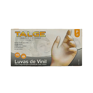 Luva Descartável de Vinil com Pó Tamanho P | Talge