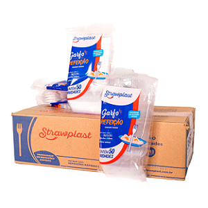 Garfo Descartável Cristal para Refeição • Strawplast