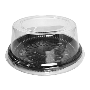 Embalagem para Bolo PET Premium Preta BP-32 com Tampa Média | Bipack