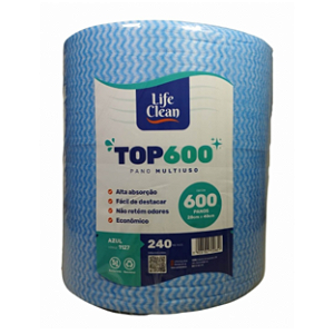 Pano Multiuso Azul 28cmx240m com 600 Panos | Life Clean