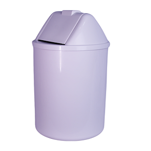 Lixeira 12L Redonda Branca com Tampa Vai e Vem | JSN