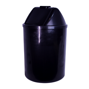 Lixeira 12L Redonda Preta com Tampa Vai e Vem | JSN