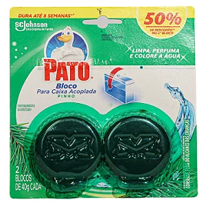 Bloco Sanitário Perfumado Pinho para Caixa Acoplada com 2 Unidades de 40g | Pato