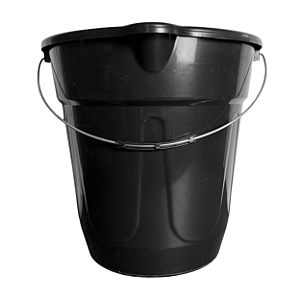 Balde Redondo Preto 20L com Alça