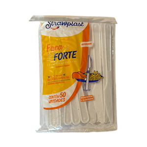 Faca Branca com 50 unidades | Strawplast