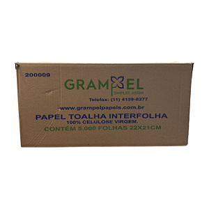 Papel Toalha Interfolha 100% Virgem com 5000 unidades 22x21cm | Grampel