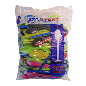 Colher Descartável Mista para Sobremesa com 200 Unidades | Starfest